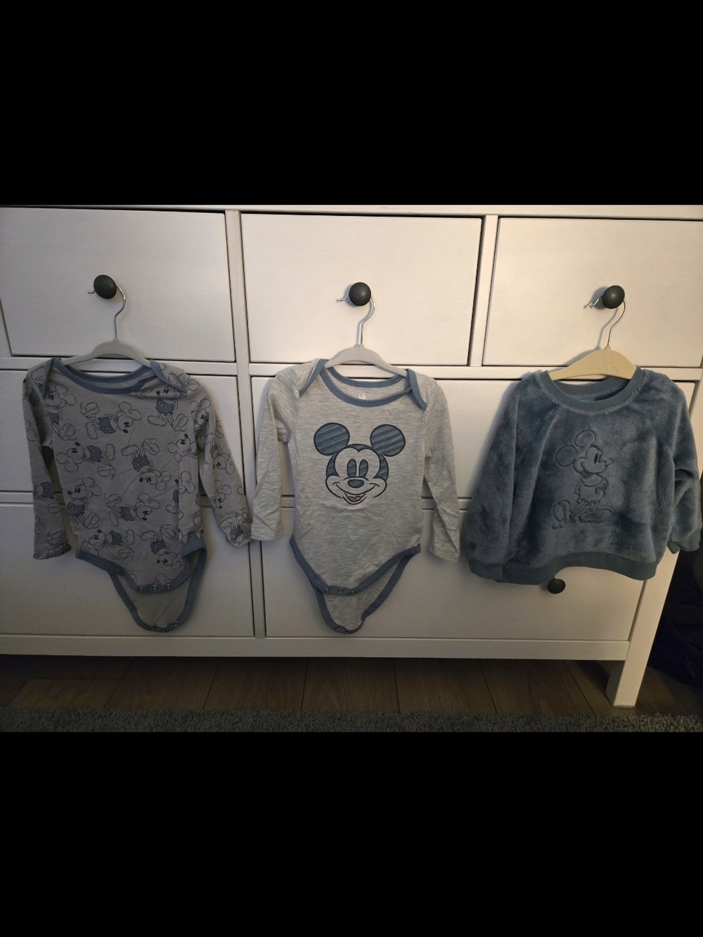24Mo. Baby Mickey Mouse Gray & Blue Tops Set